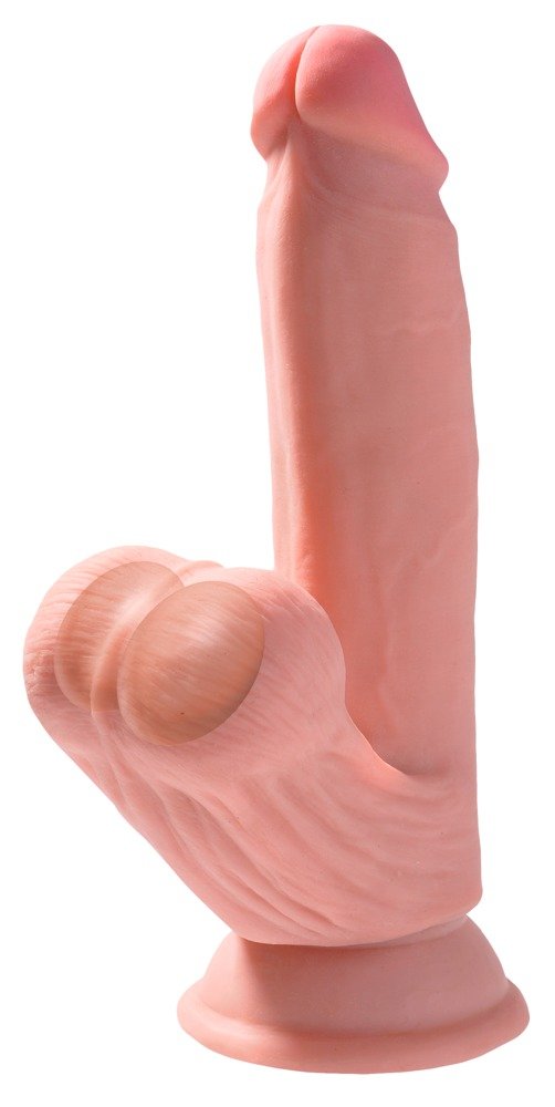 Triple Density Dildo met Zwingende Ballen  17.8 cm*