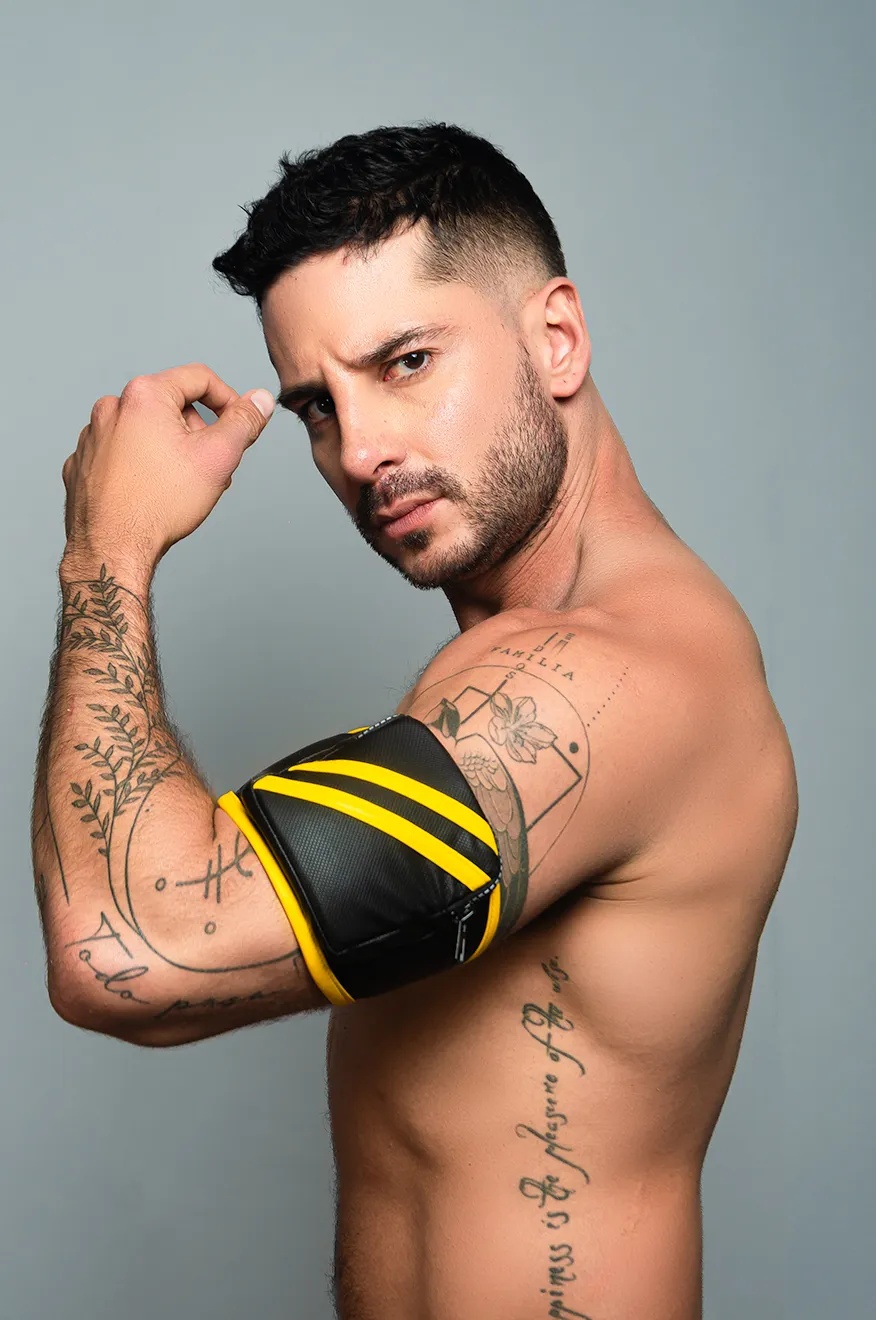 ROK Biker Bicep Bandje - Zwart/Geel