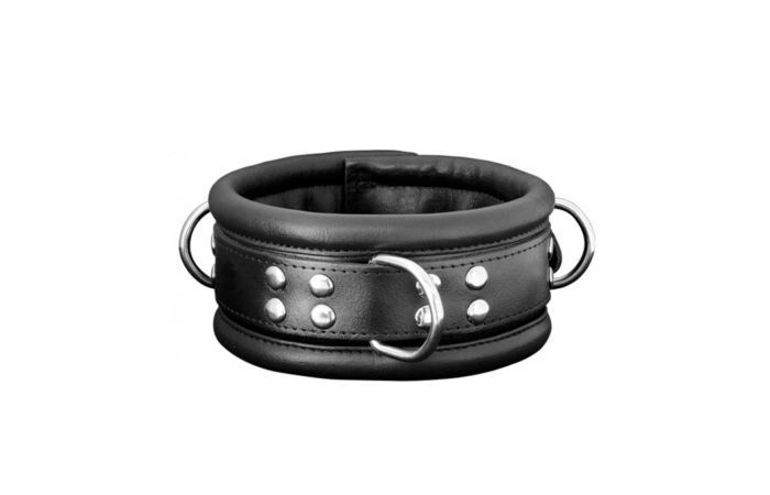Halsband 6,5 cm Zwart - Kiotos Leather