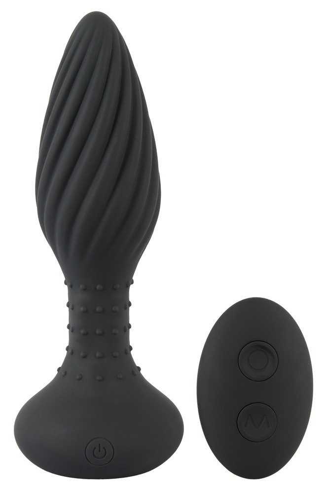 Anos Vibrerende Buttplug met Afstandsbediening Swirl - Zwart