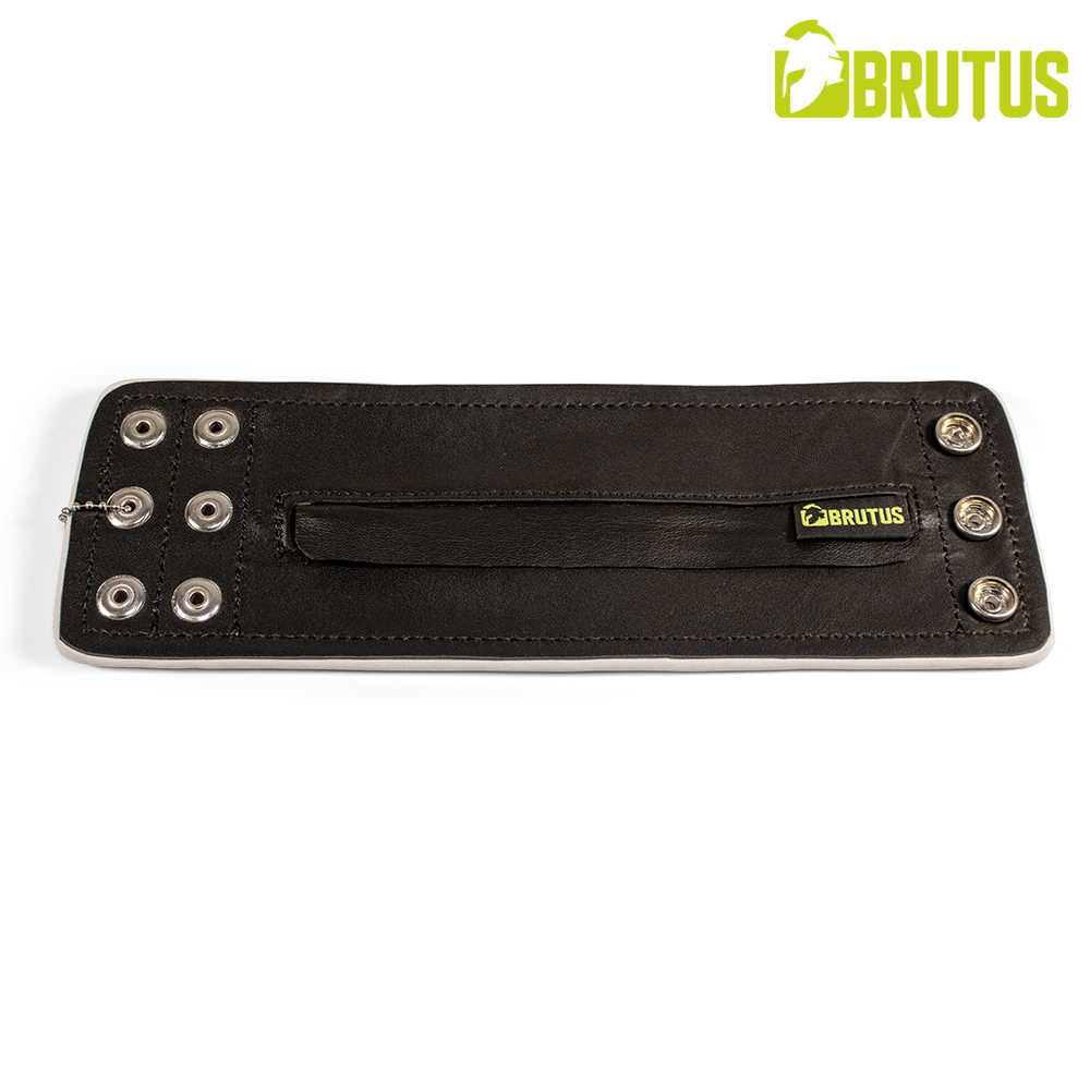 BRUTUS Leren Polsportemonnee met Rits - Zwart/Wit