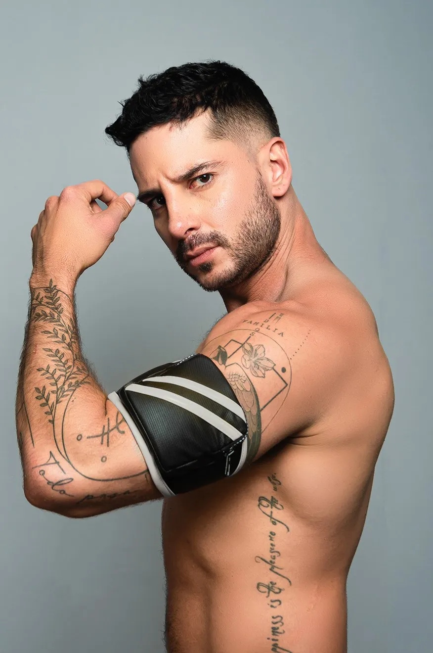 ROK Biker Bicep Bandje - Zwart/Wit