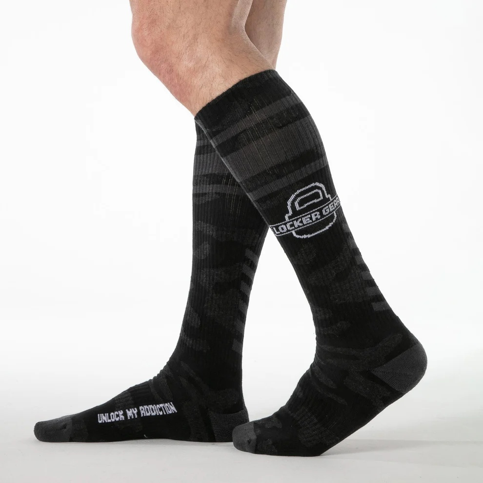 Locker Gear Full Access Hoge Knie Sokken - Zwart