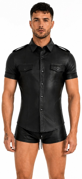 MisterMitch Leren Shirt - Zwart