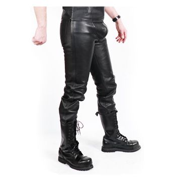 MisterMitch Leren Jeans met Rits - Zwart