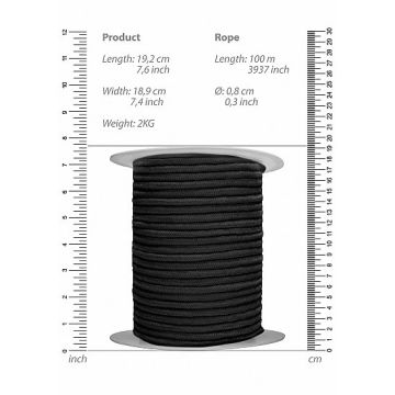 Bondage Touw 100 Meter - Zwart*