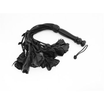 Leather Flogger 18 Tails Wooden Handle
