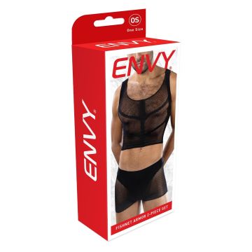 Envy Visnet Tank Top en Boxer 2 Piece Set Armor - Zwart