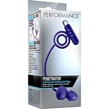 Performance Anaal Plug met Vibrerende Cockring-Blauw