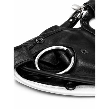 MisterMitch Leren Jockstrap met Cockring - Zwart/Wit