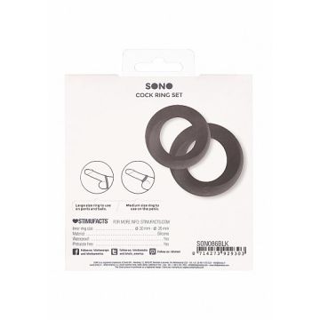 Rekbare Cockring Set No. 86 - Zwart*