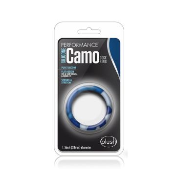 Siliconen Cockring Camouflage - Blauw*