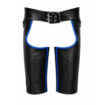 MisterMitch Leren Chaps - Zwart/Blauw
