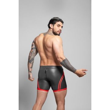 Dale Mas Biker Skin Short met Rits - Zwart/Rood