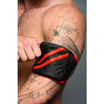 ROK Biker Bicep Bandje - Zwart/Rood