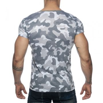 Addicted Washed Camo T-Shirt - Charcoal