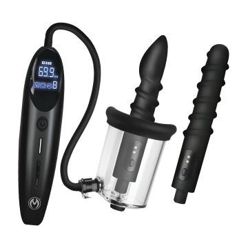 Master Series Vibrerende Silicone Rosebud Pomp Driller Deluxe Set - Transparant
