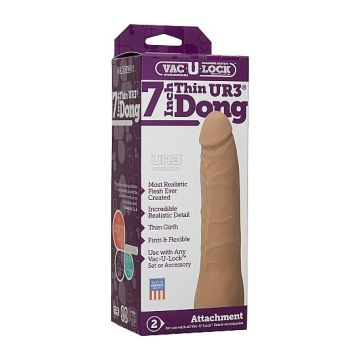Vac-U-Lock - Dildo 7 Inch - Thin Dong - UR3 - Bruin*