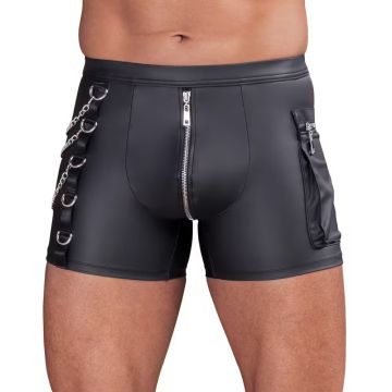 Strakke Shorts met Zilveren Details - Zwart