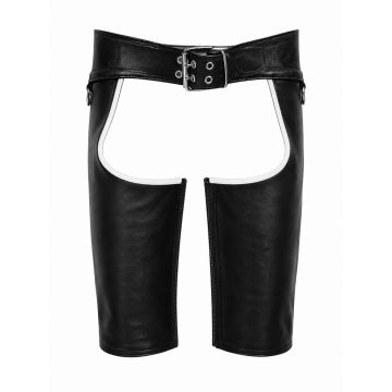 MisterMitch Leren Chaps - Zwart/Wit