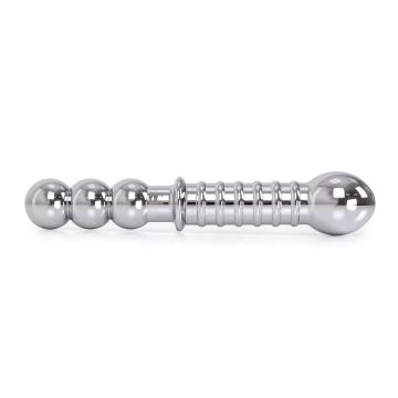 Spartan Steel Geribbelde Stalen Dildo - 19 cm