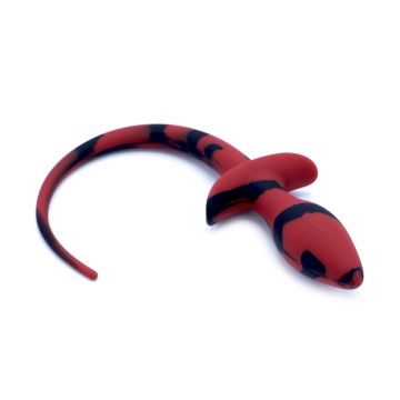 Kiotos Buttplug Hondenstaart - Zwart/Rood