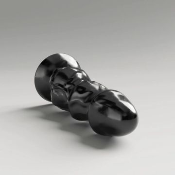 All Black Steroid Dildo Shuttlecock Zwart - 25 cm