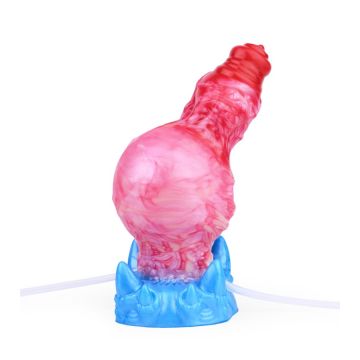 Opblaasbare en Spuitende Dildo Air Boulys - Rood/Blauw
