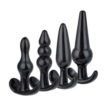 Power Escorts Buttplug Set Quatro Anal Zwart - 4-Pack