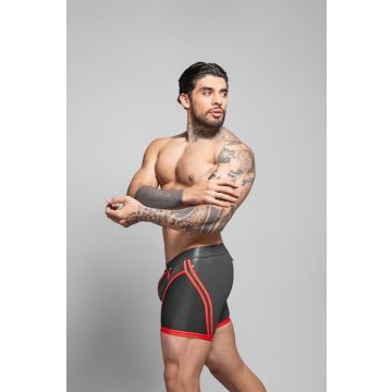 Dale Mas Biker Skin Short met Rits - Zwart/Rood