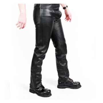 MisterMitch Leren Jeans met Rits - Zwart