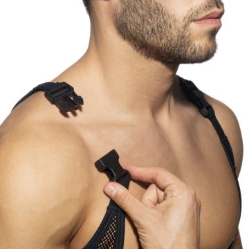 Addicted Mesh Wrestling Suit - Zwart