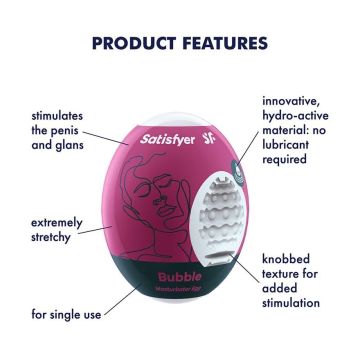 Satisfyer Masturbator Eggs Bubble - 3-stuks
