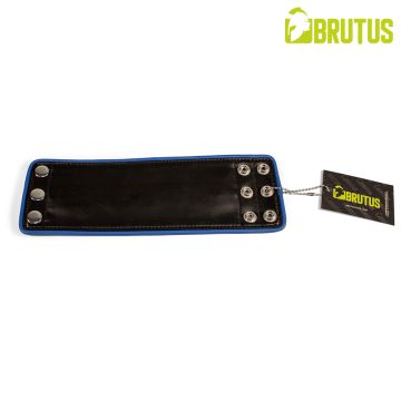 BRUTUS Leren Polsportemonnee met Rits - Zwart/Blauw