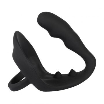 Siliconen Cockring met Anaalplug & Perineum Massager