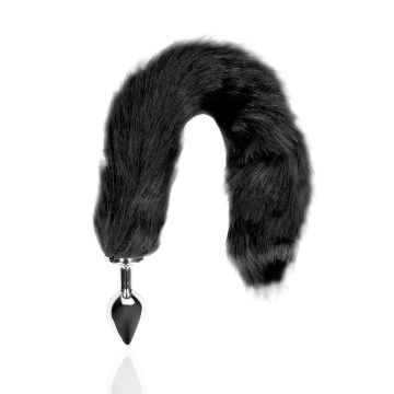 Metalen Buttplug Fox Tail - Zwart