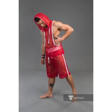 Maskulo Youngero Men's Fetish Shorts Mesh - Rood*