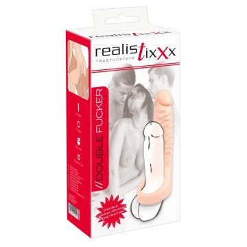 Dildo met Cockring Double Fucker - Huidskleur