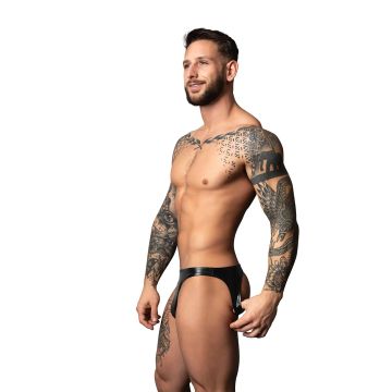 Male Power Wetlook Jockstrap Moonshine - Zwart