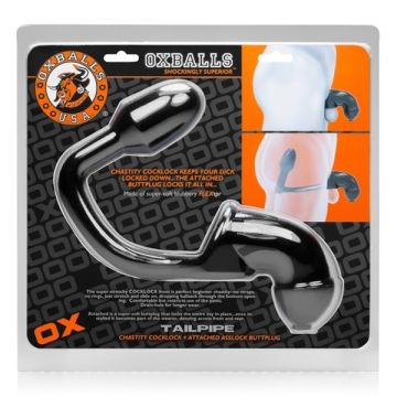 Oxballs Tailpipe - Chastity Cock-Lock With Attached Butt Plug