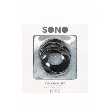 Rekbare Cockring Set No. 86 - Zwart*