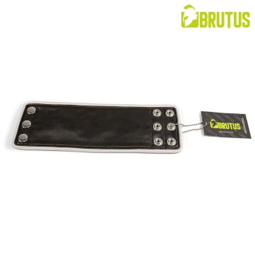 BRUTUS Leren Polsportemonnee met Rits - Zwart/Wit