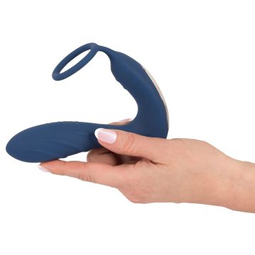 Vibrerende prostaat plug met cockring - Blauw