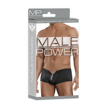 Male Power Shorts met Rits - Zwart