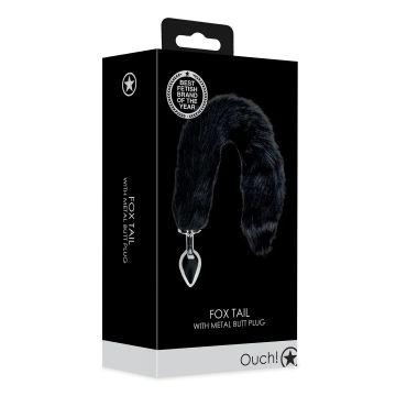 Metalen Buttplug Fox Tail - Zwart