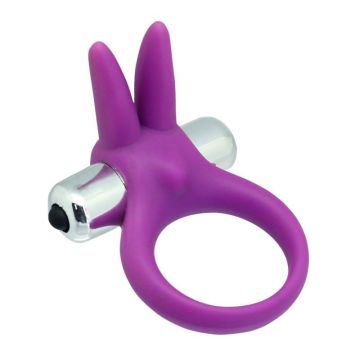 Rekbare Cockring met Bullet - Paars*