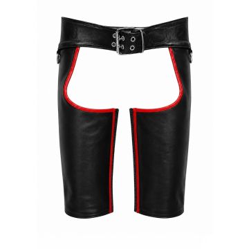 MisterMitch Leren Chaps - Zwart/Rood
