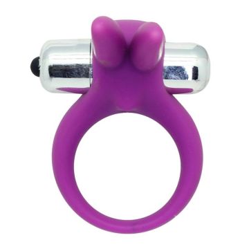 Rekbare Cockring met Bullet - Paars*