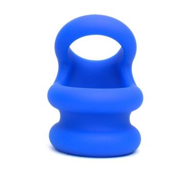 Siliconen Cockring Switch Hitter - Blauw*