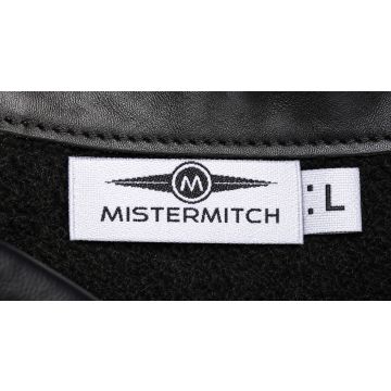 MisterMitch Leren Jack - Blauwe Streep